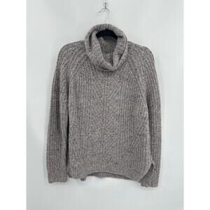 Madewell Chunky Knit Turtleneck Sweater Gray Donegal Size Medium